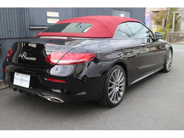 Cクラス C180カブリオレスポーツ レザーエクスクルーシブパッケージ レッドソフトトップ 赤レザーシート AMG19インチアルミ ブラインドスポットモニター LEDヘッドライト パドルシフト(10枚目)