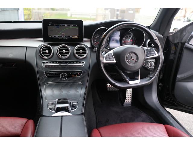 Cクラス C180カブリオレスポーツ レザーエクスクルーシブパッケージ レッドソフトトップ 赤レザーシート AMG19インチアルミ ブラインドスポットモニター LEDヘッドライト パドルシフト(15枚目)