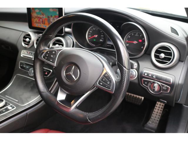 Cクラス C180カブリオレスポーツ レザーエクスクルーシブパッケージ レッドソフトトップ 赤レザーシート AMG19インチアルミ ブラインドスポットモニター LEDヘッドライト パドルシフト(18枚目)