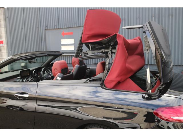 Cクラス C180カブリオレスポーツ レザーエクスクルーシブパッケージ レッドソフトトップ 赤レザーシート AMG19インチアルミ ブラインドスポットモニター LEDヘッドライト パドルシフト(52枚目)