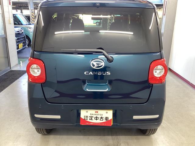 ムーヴキャンバス セオリーＧ　衝突被害軽減ブレーキ　横滑り防止装置　オートマチックハイビーム　アイドリングストップ　ステアリングスイッチ　オートライト　キーフリーシステム　オートエアコン　マット　バイザー　パノラマカメラ（3枚目）