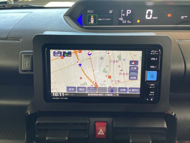 タント カスタムＲＳ　衝突被害軽減ブレーキ　横滑り防止装置　４ＷＤ　オートハイビーム　アイドリングストップ　ステアリングスイッチ　オートライト　キーフリー　エアコン　ナビ　ドラレコ　パノラマカメラ　ＥＴＣ　マット　バイザー（10枚目）