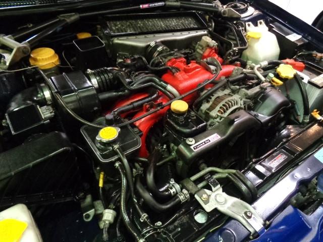 インプレッサスポーツワゴン ＷＲＸ　ＳＴｉバージョンＩＩ　５５５　１００台限定車ＥＪ２０ＢＯＸＥＲターボエンジン５ＭＴ４ＷＤ柿本マフラーＳＴＩタワーバー限定スポーツブルーカラーＳＴＩエアロスピードラインＡＷアンダーカバーＮＡＲＤＩステアナビＴＶ２オーナＴベルト交換済（28枚目）