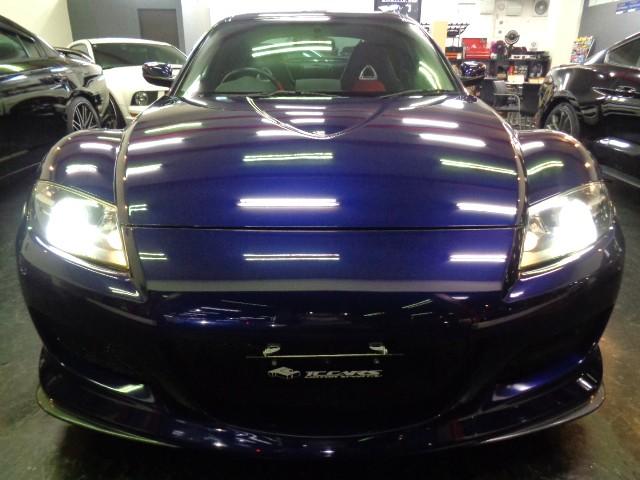 ＲＸ－８ タイプＳ　ＢＬＩＴＺスーパーチャージャーＲＥＮＥＳＩＳロータリーエンジン６ＭＴミッションＲマジックマフラーＭＡＺＤＡＳＰＥＥＤエアロ足回りＰ１アルミＳＢＣ黒赤レザーシートＢＯＳＥサウンドナビＳＲ走行３万ｋｍ台（9枚目）