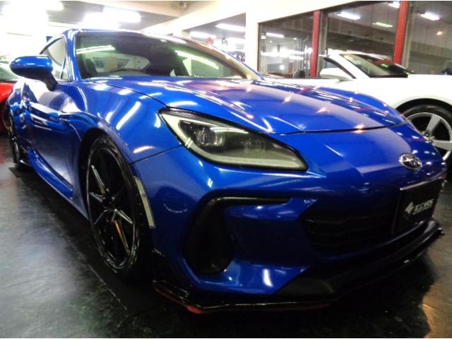 BRZ R WRブルーパールカラーSTIフルエアロFA24BOXERエンジン6MTミッションSTIマフラーTEIN車高調SAMCOパイピングナビTVバックカメラクルーズCマルチモニターTRACKモードVSC(2枚目)