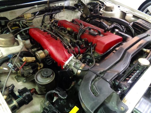 スカイライン 2000ターボRS-X DR30鉄仮面EJ20ETターボエンジン純正5MTミッション専用2本出しマフラーフェンダーフィントランクスポイラー純正アルミホブラックシートD席電動サポートフルノーマル1オーナー親族名変走行6万km(41枚目)