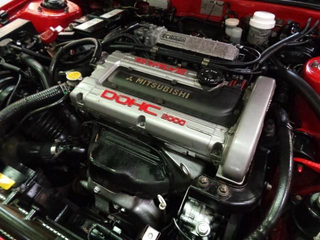 エクリプス ＧＳＲ－４　４Ｇ６３ターボエンジン純正５ＭＴミッション４ＷＤ専用２本出しマフラーパッションレッドカラー専用フルエアロ純正アルミマイルコンビメーターリトラクタブルヘッドライト走行３万ｋｍ台フルノーマル車ジャッキーＣ（40枚目）