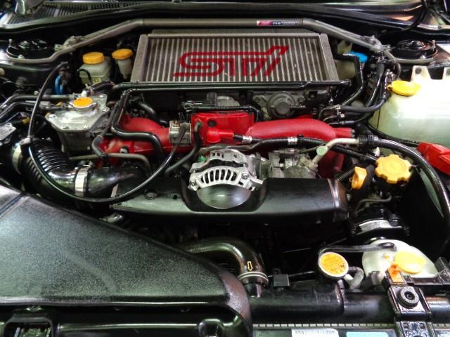 インプレッサ ＷＲＸ　ＳＴｉ　ブラックトパーズＭカラーＳＴＩエアロＥＪ２０ＢＯＸＥＲターボエンジン６ＭＴミッション４ＷＤステンマフラーＤＣＣＤブレンボキャリパーＳＴＩアルミＬＥＤライト追加メーターナビＴＶ大型リアスポＴベルト交換済（40枚目）
