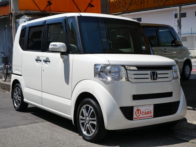 Ｎ－ＢＯＸ Ｇ・Ｌパッケージ　１年保証付き　カーナビ　電動パワースライドドア　スマートキー　禁煙車　ステアリングリモコン　フルセグ地デジＴＶ視聴　ＤＶＤ再生　ＣＤ再生　純正アルミホイール　ミラクルオープンドア（2枚目）