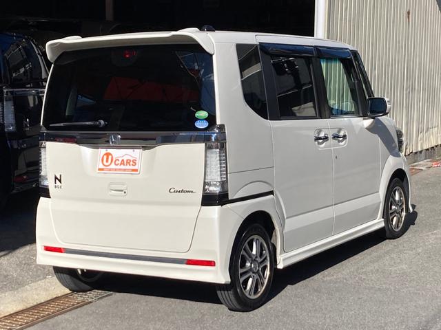 N-BOXカスタム G SSパッケージ 1年保証付き カーナビ バックカメラ ETC 両側電動パワースライドドア 禁煙車 ステアリングリモコン フルセグTV視聴 Bluetooth音楽 DVD再生 CD再生 純正アルミホイール スマートキー(8枚目)