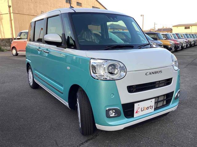 ムーヴキャンバス ストライプスＧ　バックカメラ　両側電動スライドドア　クリアランスソナー　衝突被害軽減システム　オートライト　スマートキー　アイドリングストップ　電動格納ミラー　ＣＶＴ　ＥＳＣ　エアコン　パワーステアリング（14枚目）