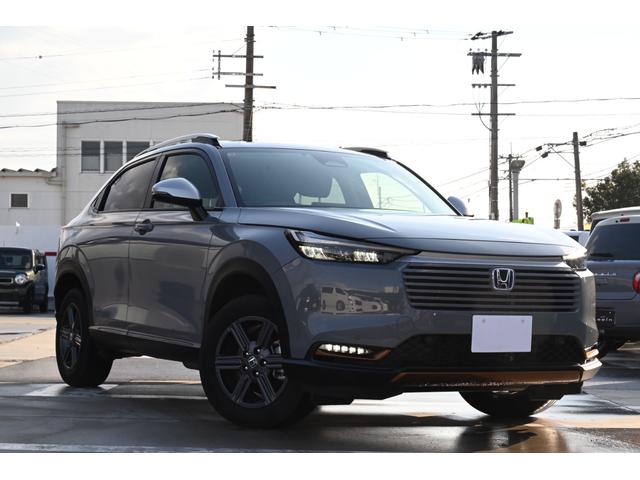 ヴェゼル e:HEV X・HuNTパッケージ ユーザー買取 1オーナー 禁煙 ハーフレザー 9型ナビ フルセグTV バックモニター Bluetooth ETC スマートキー2個 プッシュスタート コーナーセンサー 衝突軽減 レーダークルーズ(3枚目)