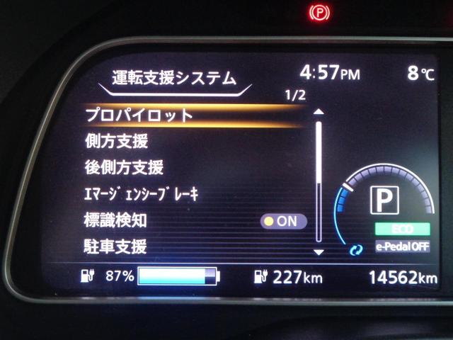 リーフ Ｇ　ＢＯＳＥ　プロパイ　Ｄミラー　Ｆセグナビ　アラビュ　ヒータ付き黒革シート　衝突軽減Ｂ　ＢＳＭ　ＲＴＡ　ＡｐｐｌｅＣａｒＰｌａｙ　ＤＶＤ　ＥＴＣ　ＬＥＤライト（26枚目）