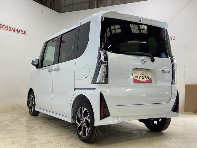 タント カスタムＸ　届出済み未使用車　両側電動スライドドア　両側電動スライドドア　前後コーナーセンサー　前席シートヒーター　電子パーキング　オートマチックハイビーム　ＬＥＤヘッドライト　スマートキー　プッシュスタート　１４インチ純正アルミホイール　ＡＢＳ（12枚目）