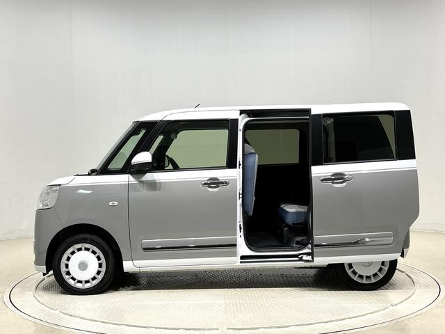 ムーヴキャンバス ストライプスG 保温機能付きドリンクホルダー シートヒーター 後席両側パワースライドドア バックモニター オートライト サイドエアバッグ 電動パーキングブレーキ オートエアコン LEDヘッドライト・フォグランプ キーフリーシステム プッシュボタンスタート(8枚目)