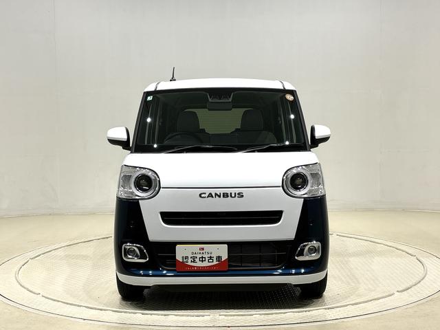 ムーヴキャンバス ストライプスＧターボ　バックモニター　後席パワースライドドア　運転席・助手席シートヒーター　ＬＥＤヘッドライト・フォグランプ　電動パーキングブレーキ　サイドエアバッグ　オートライト　オートエアコン　キーフリーシステム　プッシュボタンスタート（6枚目）