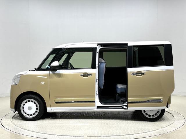 ムーヴキャンバス ストライプスＧターボ　全車速追従機能付ＡＣＣ　純正ナビ装着用アップグレードパック　運転席・助手席シートヒーター　両側電動スライドドア　電動パーキングブレーキ　オートブレーキホールド機能　３６０°スーパーＵＶ＆ＩＲカットガラス　キーフリーシステム（8枚目）