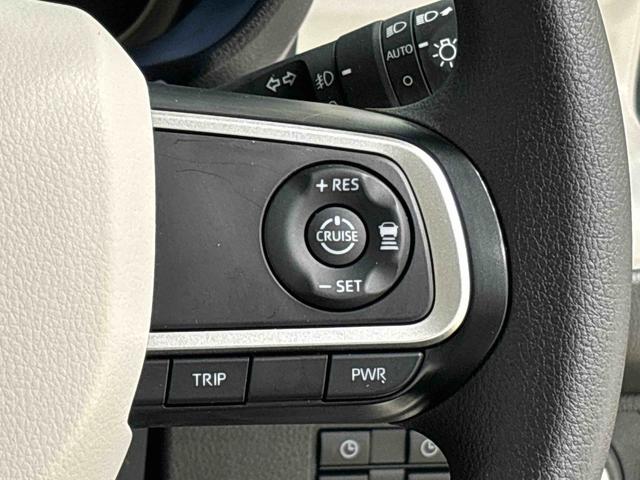 ムーヴキャンバス ストライプスＧターボ　全車速追従機能付ＡＣＣ　純正ナビ装着用アップグレードパック　運転席・助手席シートヒーター　両側電動スライドドア　電動パーキングブレーキ　オートブレーキホールド機能　３６０°スーパーＵＶ＆ＩＲカットガラス　キーフリーシステム（14枚目）