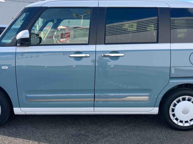 ムーヴキャンバス ストライプスＧ　２ＷＤ　ＣＶＴ　６６０ｃｃ　両側電動スライドドア　衝突被害軽減ブレーキ　横滑り防止装置　ＡＢＳ　アイドリングストップ　プッシュボタンスタート　ホットカップホルダー　前席シートヒーター　届出済未使用車（11枚目）