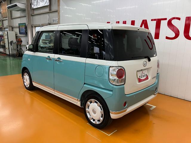 ムーヴキャンバス Ｇメイクアップリミテッド　ＳＡＩＩＩ　サポカーＳワイド適合　パノラマモニター対応　ステアリングスイッチ　両側オートスライドドア　Ｐスタート　アイドリングストップ　置きラクボックス　オートハイビーム　電動格納ミラー　キーフリー（6枚目）