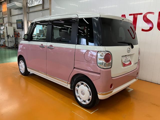 ムーヴキャンバス Ｘメイクアップリミテッド　ＳＡＩＩＩ　サポカーＳワイド適合　両側オートスライドドア　パノラマモニター対応　ステアリングスイッチ　Ｐスタート　オートハイビーム　アイドリングストップ　置きラクボックス　キーフリー（6枚目）