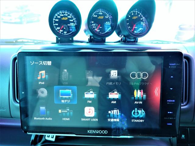 ジョインターボ 5速MT・ターボ・フルタップ車高調・オンオフデュアルマフラー・13inホイール・オーバーフェンダー・KENWOODフローティングナビTV・バックカメラ・スピーカー・LEDライト&テール・追加メーター(24枚目)