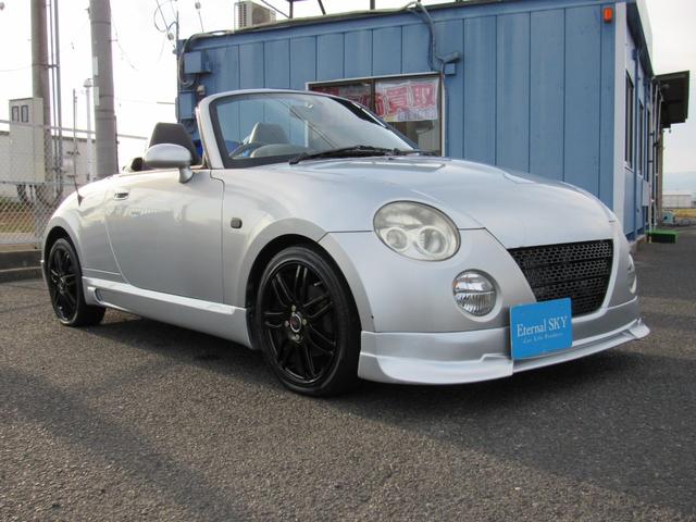 コペン アクティブトップ　フロント　サイド　リヤエアロ　社外１５インチアルミ　社外２本出しマフラー　ブースト計　メモリーナビ　　新品タイヤ交　換サー　ビス　電動オープン開　閉約１８秒（3枚目）