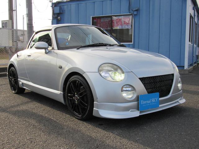 コペン アクティブトップ　フロント　サイド　リヤエアロ　社外１５インチアルミ　社外２本出しマフラー　ブースト計　メモリーナビ　　新品タイヤ交　換サー　ビス　電動オープン開　閉約１８秒（13枚目）