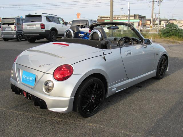 コペン アクティブトップ　フロント　サイド　リヤエアロ　社外１５インチアルミ　社外２本出しマフラー　ブースト計　メモリーナビ　　新品タイヤ交　換サー　ビス　電動オープン開　閉約１８秒（14枚目）