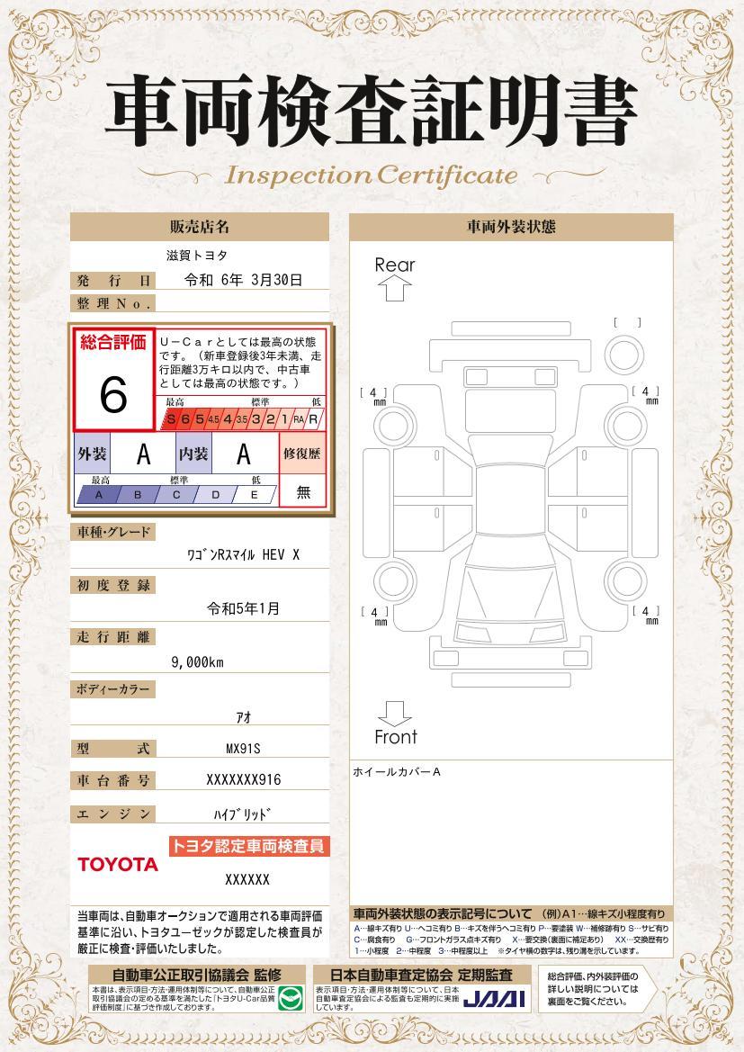 車両状態評価書