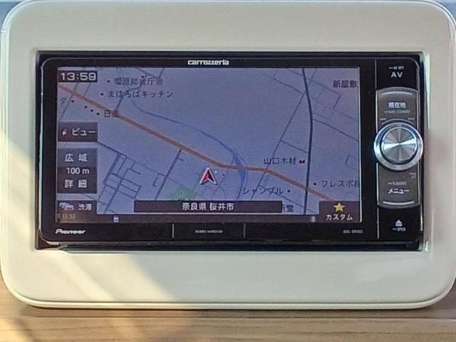 アルトラパン S 新品タイヤ/社外 SDナビ/レーダーブレーキサポート(スズキ)/シートヒーター 運転席/全方位モニター/ヘッドランプ HID/USBジャック/Bluetooth接続/ETC/EBD付ABS DVD再生(9枚目)