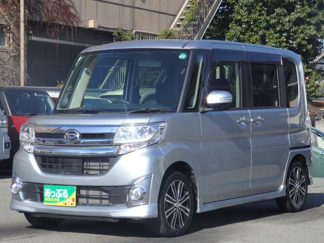 タント カスタムＲＳ　純正８型ナビ　Ｂカメラ　ＥＴＣ　両側パワスラ　　　スマートキー　Ｐスタート　ステリモ　ＬＥＤオートライト　フォグライト　横滑り防止　オートＡ／Ｃ　Ｒサンシェード　革巻きハンドル　純正１５インチＡＷ（8枚目）