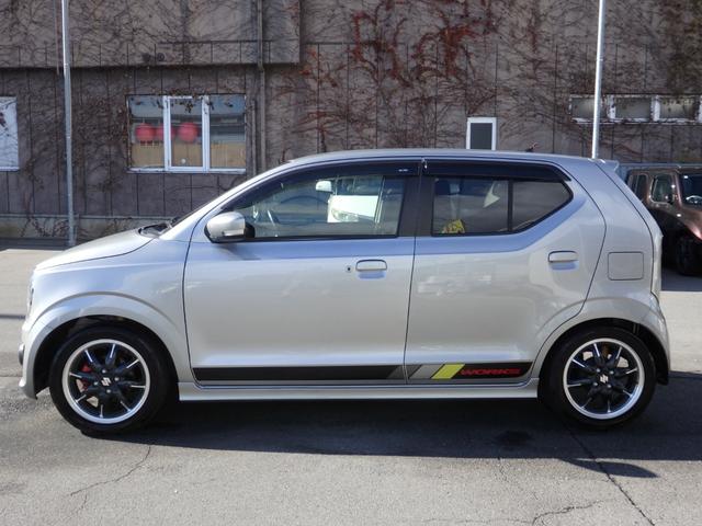 アルトワークス ベースグレード　社外ナビ　Ｂカメラ　衝突軽減Ｂ　純正１５ＡＷ　Ｃソナー　Ａストップ　ＨＩＤオートライト　スマートキー　レーンキープ　横滑り防止　　フォグライト　電格ミラー　パドルシフト　オートＡ／Ｃ　革巻きハンドル（6枚目）