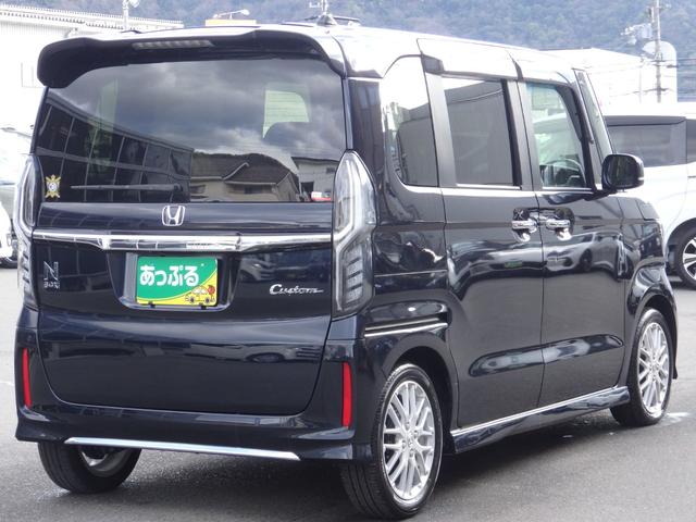 N-BOXカスタム Lターボ 純正9型ナビ ドラレコ クルコン ETC スマートキーPスタート パドルシフト ステリモ 両側パワスラ ハーフレザーシート LEDオートライト フォグライト 横滑り防止 衝突軽減 Rサンシェード(9枚目)