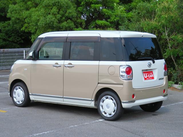ムーヴキャンバス ＧメイクアップリミテッドＳＡＩＩＩ　７型ナビ　１年間無料保証　３６０°カメラ　ＥＴＣ車載器　ハイビームアシスト　キーフリーシステム　運転席エアバック　衝突安全ボディ　ＡＢＳ　ベンチシート　パワーウィンドウ　電動格納ミラー（4枚目）