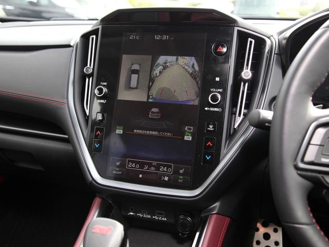レヴォーグ ＳＴＩスポーツ　ＥＸ　純正１１．６インチナビ／フルセグＴＶ（走行中可）／全周囲カメラ／パドルシフト／ハーマンカードンスピーカー／アイサイトＸ／ＳＴＩ専用ブラック×ボルドー本革シート／前ドライブレコーダー／ワンオーナー（7枚目）