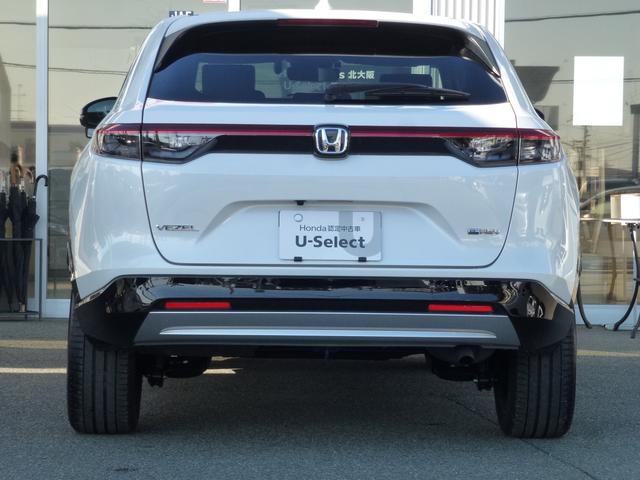 ヴェゼル e:HEVZ 純正9インチナビ ナビ連動ドライブレコーダー前後 パーキングセンサー パワーテールゲート 革巻きステアリング パドルシフト シートヒーター ETC 電子パーキングスイッチ CD/DVD(8枚目)