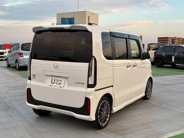 N-BOXカスタム ターボ 純正ナビ TV フルセグ Bluetooth AM FM バックカメラ シートヒーター フルオートエアコン 電子パーキング ETC 両側電動パワースライドドア 前後ドラレコ(10枚目)