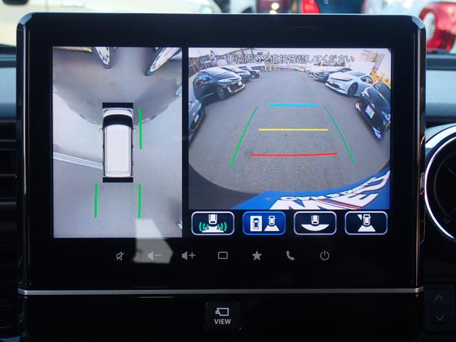 スペーシアカスタム ハイブリッドＸＳ　純正９インチナビ　カープレイ対応　両側電動スライドドア　ビルドインＥＴＣ全方位カメラ　レーダークルーズ　コーナーセンサー　ハーフレザーシート　ＨＵＤ　ステアリングリモコン（4枚目）