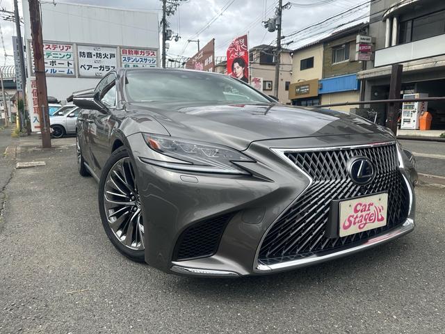 LS LS500h Iパッケージ 禁煙車 サンルーフ 全周囲カメラ コーナーセンサー エアサスコントローラー 純正ナビ Bluetooth 純正20インチOPホイール 前後ドライブレコーダー ETC 黒革 シートヒーター シートクーラ(3枚目)