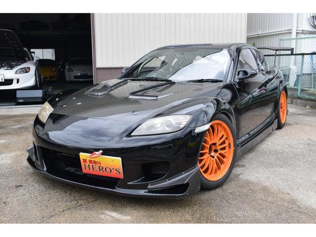 ＲＸ－８ タイプＳ　軽量化　サーキット仕様　ＲＥ雨宮フルエアロ＆フロントバンパー＆アンダースイープ＆ラムエアーダクト＆カナード＆サイドディフューザー＆カーボンボンネット＆ボンネットピン＆カーボンルーフ＆カーボンドア（2枚目）