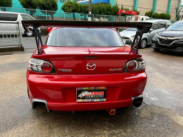 ＲＸ－８ タイプＳ　車高調ＯＳ技研ＬＳＤシングルメタルクラッチ吸排気　アルミラジエーターＥＣＵ　ＲＥ雨宮マツスピエアロ　フロントリヤヴェルサイドサイドステップＧＴウイング　ＨＤＤナビレカロ　フルバケ　ＷＥＤＳＳＡ－７２Ｒ（14枚目）