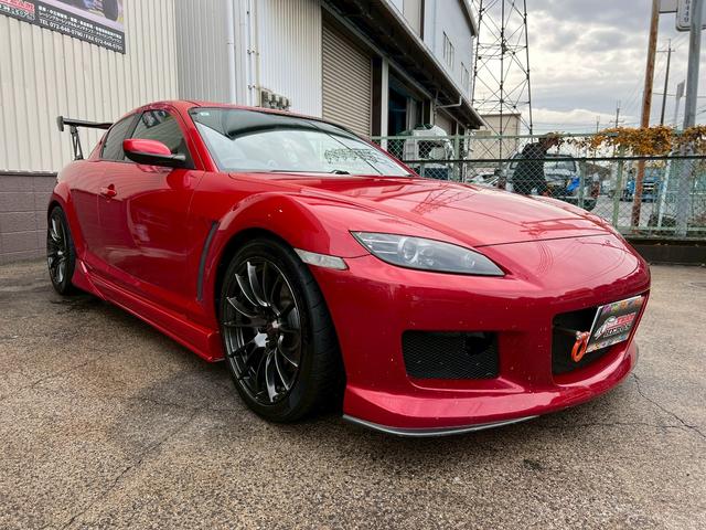 ＲＸ－８ タイプＳ　車高調ＯＳ技研ＬＳＤシングルメタルクラッチ吸排気　アルミラジエーターＥＣＵ　ＲＥ雨宮マツスピエアロ　フロントリヤヴェルサイドサイドステップＧＴウイング　ＨＤＤナビレカロ　フルバケ　ＷＥＤＳＳＡ－７２Ｒ（23枚目）