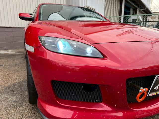 ＲＸ－８ タイプＳ　車高調ＯＳ技研ＬＳＤシングルメタルクラッチ吸排気　アルミラジエーターＥＣＵ　ＲＥ雨宮マツスピエアロ　フロントリヤヴェルサイドサイドステップＧＴウイング　ＨＤＤナビレカロ　フルバケ　ＷＥＤＳＳＡ－７２Ｒ（26枚目）