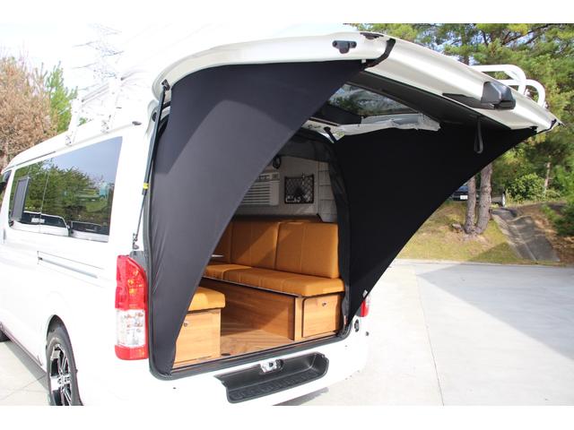 ハイエースバン キャンピングカー長野 スペースキャンパー 軽油 6名乗車 リチウム300Ah FFヒーター ウインドウエアコン ソーラーパネル 電子レンジ PIVOTクルコン 2000Wインバーター マックスファン メモリーナビ 冷蔵庫 防虫ネット TSS(37枚目)