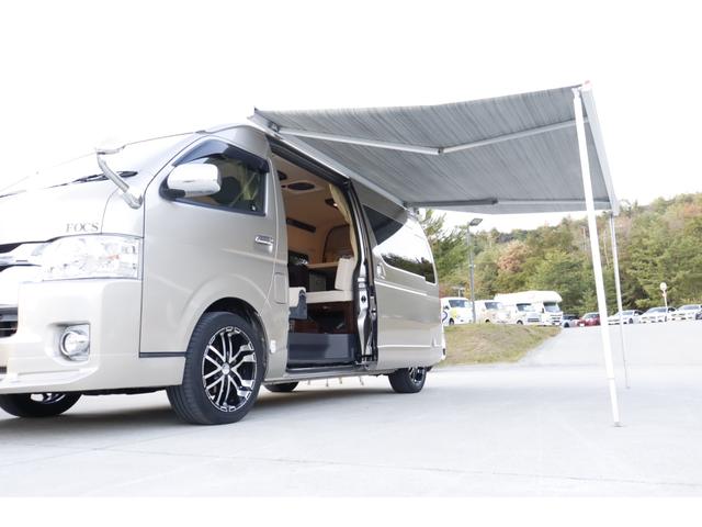 ハイエースバン FOCS アリゼ 9名乗車 ツインサブバッテリー ソーラーパネル FFヒーター 1500Wインバーター 冷蔵庫 マックスファン サイドオーニング フリップダウンモニター テーブル 走行充電 外部充電 キャンピングカー(55枚目)
