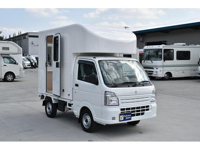 ＫＣエアコン・パワステ　移動販売車　新規架装ＦＲＰシェル　キッチンカー　ケータリングカー　外部電源　　外電コード　販売口２か所　販売カウンター　ＬＥＤ照明(3枚目)