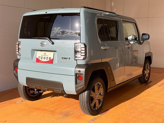 タフト Gターボ サポカーSワイド適合 スカイフィールトップ Bカメラ 電動パーキングブレーキ 全車速追従機能付ACC ステアリングスイッチ シートヒーター USB接続端子 Pスタート コーナーセンサー キーフリー(8枚目)