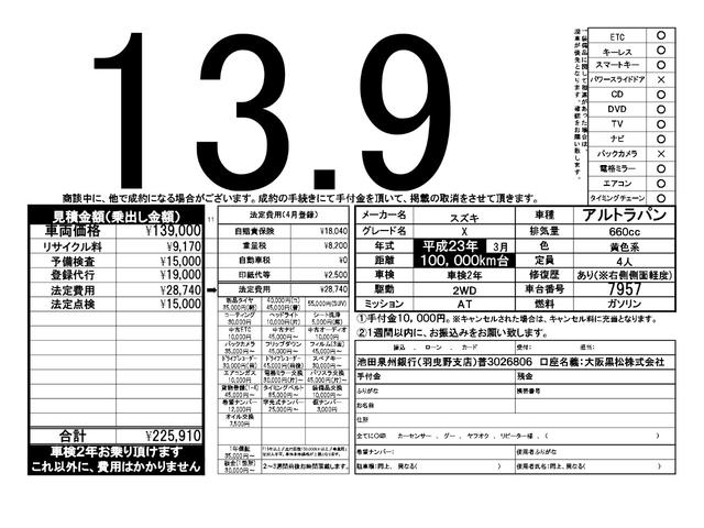 アルトラパン Ｘ　メモリーナビゲーション　ＴＶ＆ナビ　ＥＴＣ付　ダブルエアバック　リモコンキー　地デジフルセグＴＶ　パワーウィンド　アルミホイル　スマートエントリー　フルオートエアコン　ＰＳ　エアバック付き　ＡＢＳ付き（4枚目）