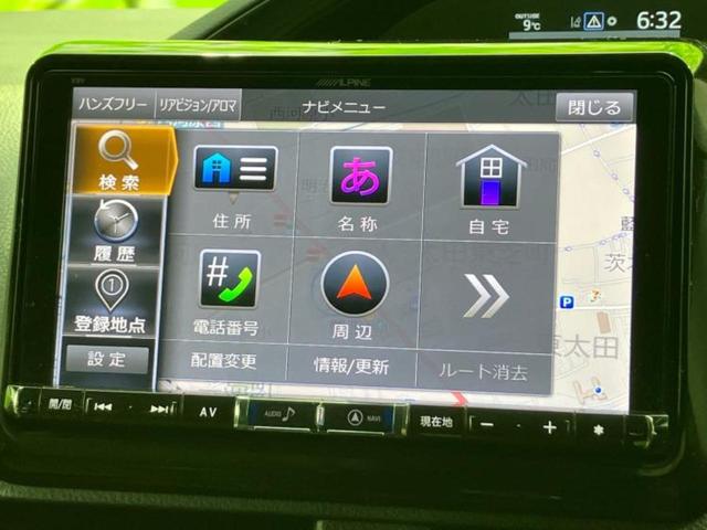 エスクァイア ハイブリッドＧｉブラックテーラード　新品タイヤ／保証書／社外　９インチ　ＳＤナビ／フリップダウンモニター　社外　１２．８インチ／トヨタセーフティセンス／両側電動スライドドア／シートヒーター　前席／車線逸脱防止支援システム　バックカメラ（9枚目）